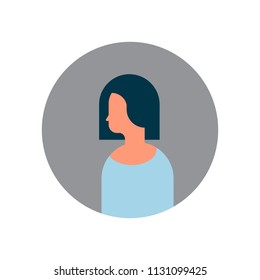 woman character profile portrait on white background female avatar flat cartoon vector illustration