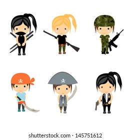 Woman Character set - Vector 