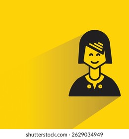 woman character with shadow yellow background