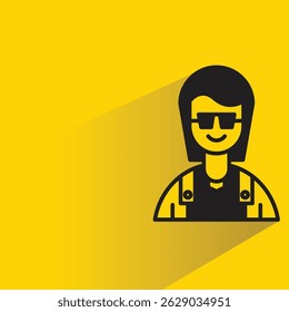 woman character with shadow yellow background