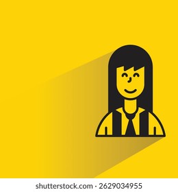 woman character with shadow yellow background
