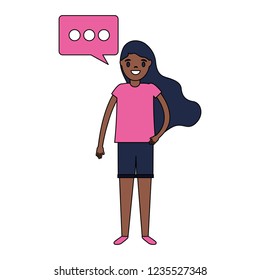 woman character with speech bubble