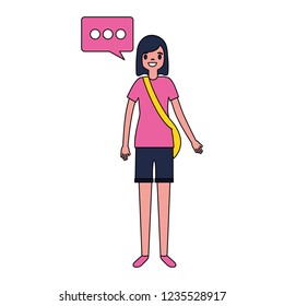 woman character with speech bubble