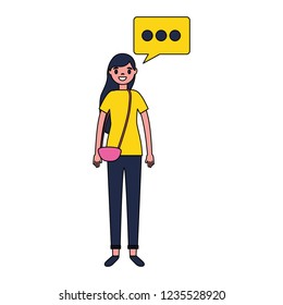 woman character with speech bubble