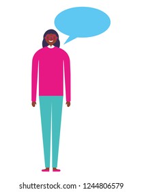 woman character with speech bubble
