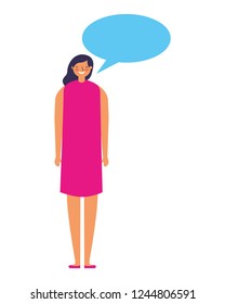 woman character with speech bubble