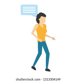 woman character speech bubble