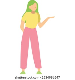 Woman character talking isolated vector flat icon