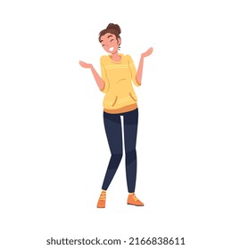 Woman Character Telling Funny Story and Joke Laughing Out Loud and Having Fun Vector Illustration