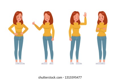 Woman Character Vector Design. 