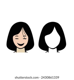 Woman character vector illustration. White background