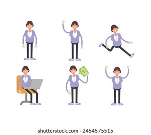 personajes de mujer en diferentes poses Vector conjunto