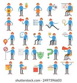 woman characters set in various poses illustration