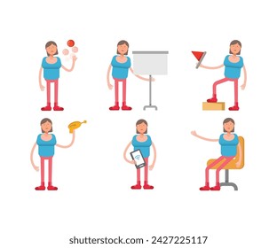 woman characters set vector illustration