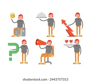 Conjunto de caracteres de mujer ilustración vectorial