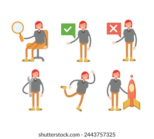woman characters set vector illustration