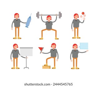mujer personajes conjunto de Ilustración vectorial