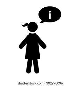 Woman with Chat Bubble Icon - Vector
