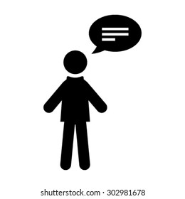 Woman with Chat Bubble Icon - Vector