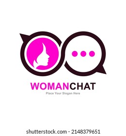 Woman chat vector logo design. Suitable for business, web, fashion and media social