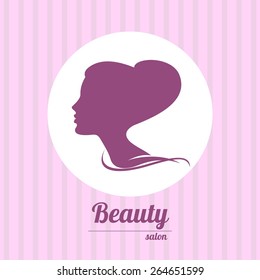 Woman chat vector logo design template. Girl silhouette - cosmetics, beauty, health & spa, fashion themes. Creative icon.
