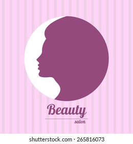 Woman chat vector logo design template. Girl silhouette - cosmetics, beauty, health & spa, fashion themes. Creative icon.
