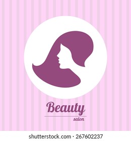 Woman chat vector logo design template. Girl silhouette - cosmetics, beauty, health & spa, fashion themes. Creative icon.