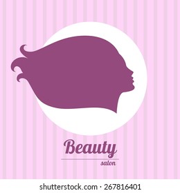 Woman chat vector logo design template. Girl silhouette - cosmetics, beauty, health & spa, fashion themes. Creative icon.