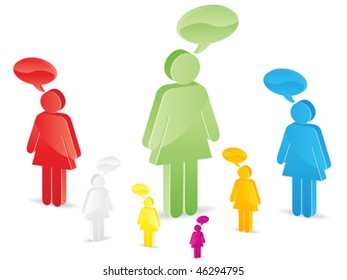 woman chatting