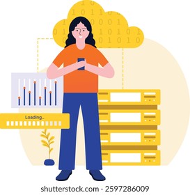 Woman Checking Connection Using Phone