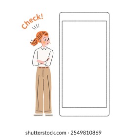 Mulher checando seu smartphone