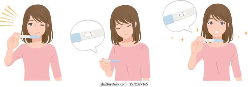 Woman checking pregnancy test medicine