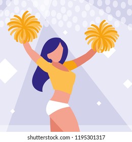 woman cheerleader isolated icon