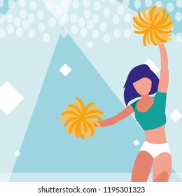 woman cheerleader isolated icon