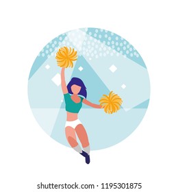 woman cheerleader isolated icon