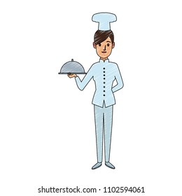 Woman chef cartoon scribble