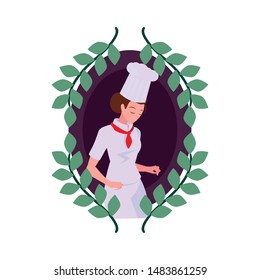 woman chef character with uniform