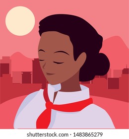 woman chef character with uniform