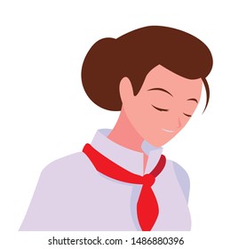 woman chef character with uniform