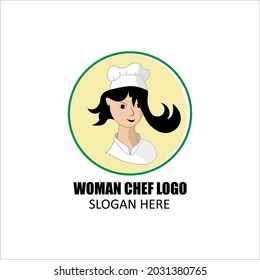 Woman Chef Circle Logo. suitable for restaurant business logos, cooking courses and selling fast food.
