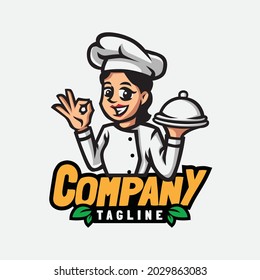 Woman Chef Mascot Logo Design