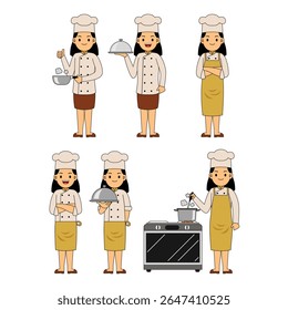 Woman Chef Profession Character Vector Illustration