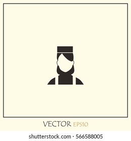  Woman Chef Vector Icon.