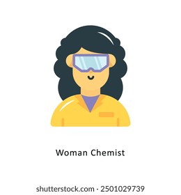 Woman Chemist Vector Flat Icon Design illustration Symbol on White background EPS 10 File 