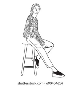 Woman  chic vector illustration