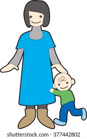 Woman and child.
