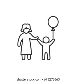 Woman and child with balloon