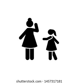 Woman child mother pictogram icon