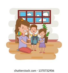 woman with children