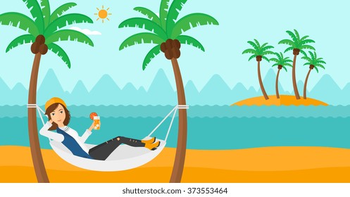 Woman chilling in hammock.